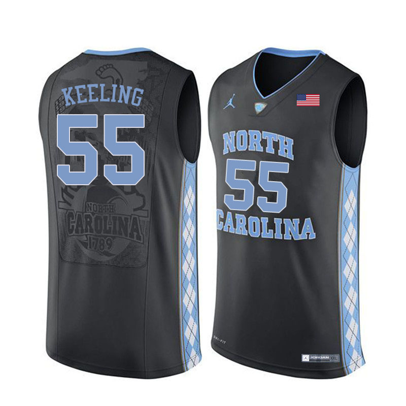 Men #55 Christian Keeling North Carolina Tar Heels College Basketball Jerseys Sale-Black - Click Image to Close